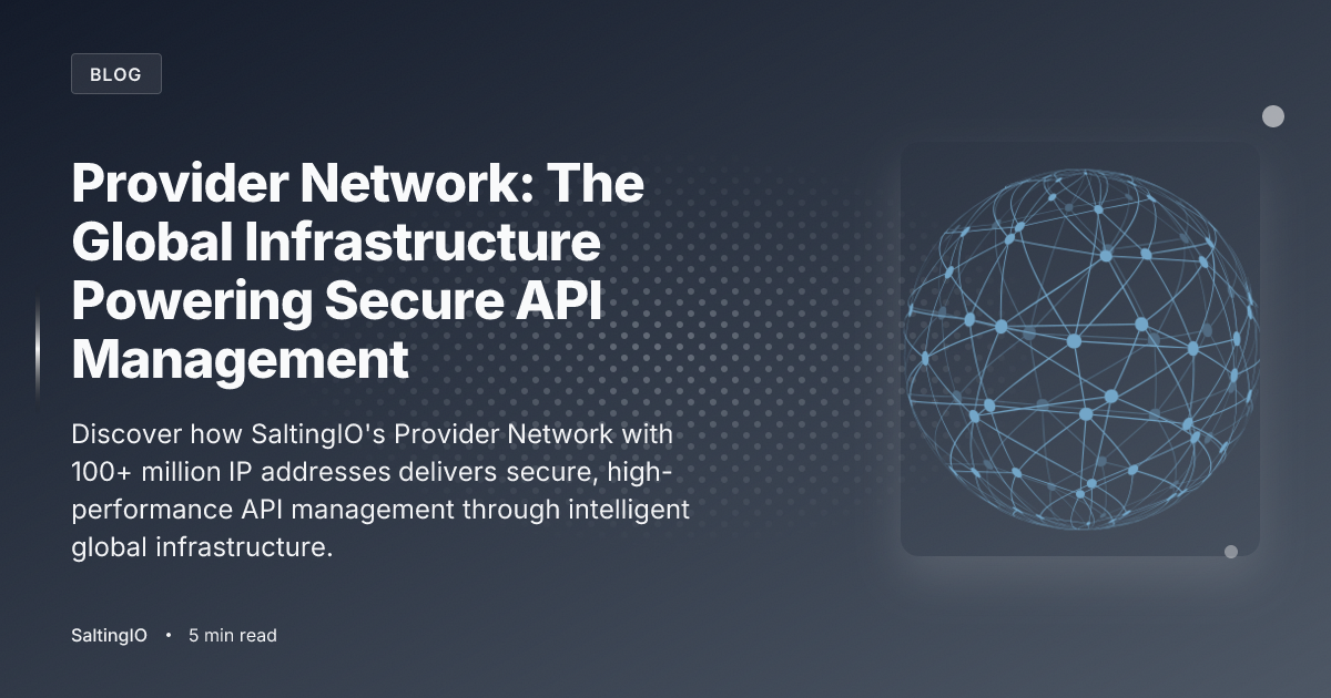SaltingIO Provider Network: The Global Infrastructure Powering Secure API Management