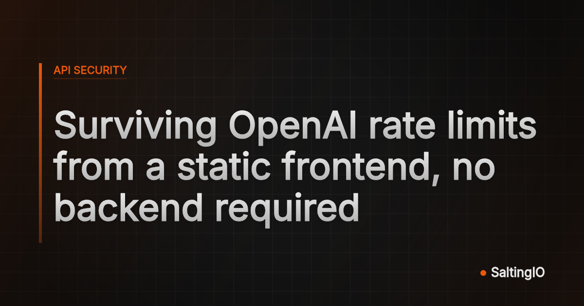 Surviving OpenAI rate limits from a static frontend, no backend required